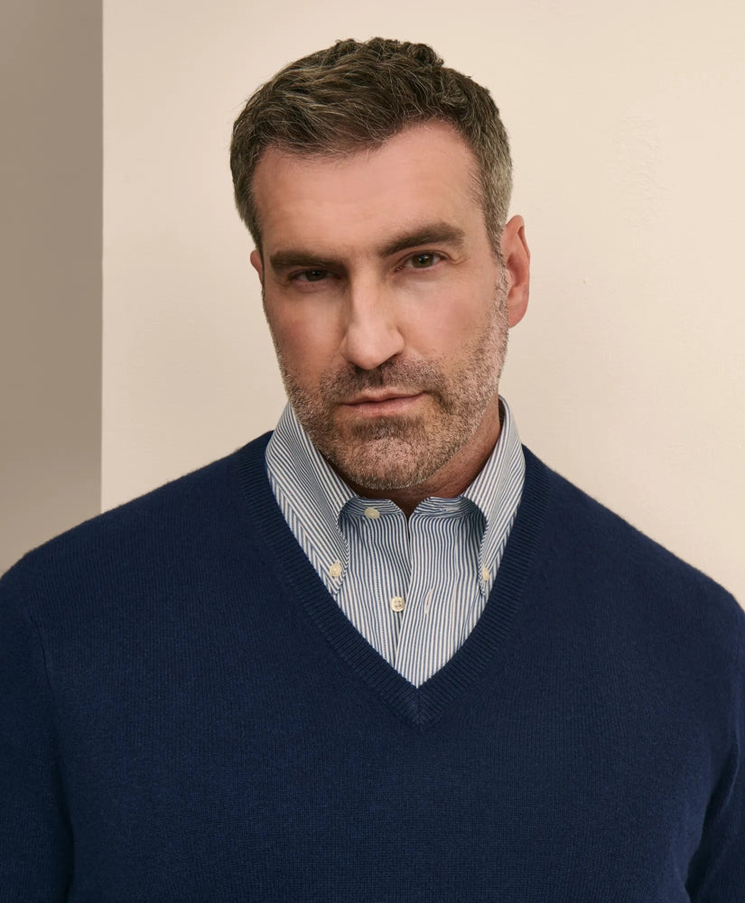Big & Tall 3-Ply Cashmere V-Neck Sweater | Brooks Brothers outlet