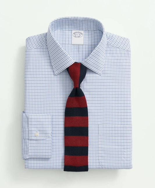 Brooks Brothers Explorer Collection Non-Iron Twill Ainsley Collar, Check Dress Shirt | Brooks Brothers online