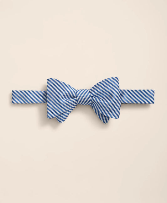 Silk Seersucker Stripe Bow Tie | Brooks Brothers online shop