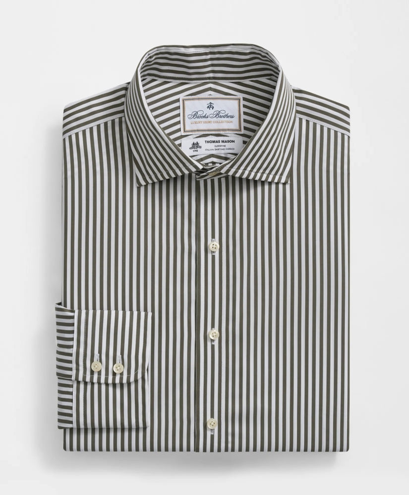 Brooks Brothers X Thomas Mason® Cotton English Collar, Striped Dress Shirt | Brooks Brothers sale