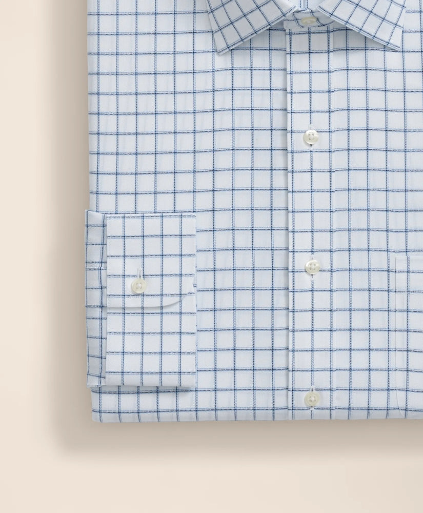 Brooks Brothers Explorer Collection Non-Iron Twill Ainsley Collar, Windowpane Dress Shirt | Brooks Brothers discount