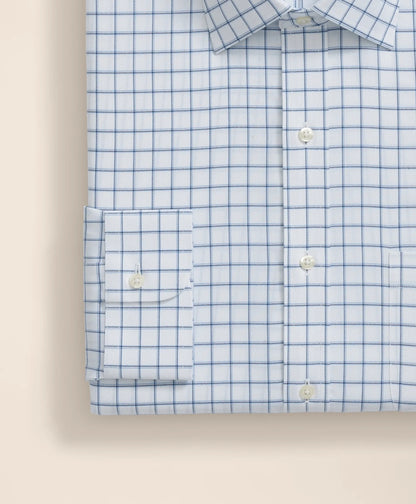 Brooks Brothers Explorer Collection Non-Iron Twill Ainsley Collar, Windowpane Dress Shirt | Brooks Brothers discount