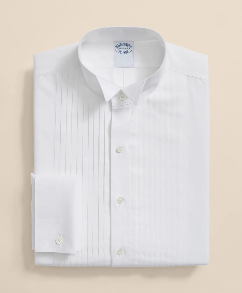 Stretch Supima® Cotton Broadcloth Wing Collar, Tuxedo Shirt | Brooks Brothers discount