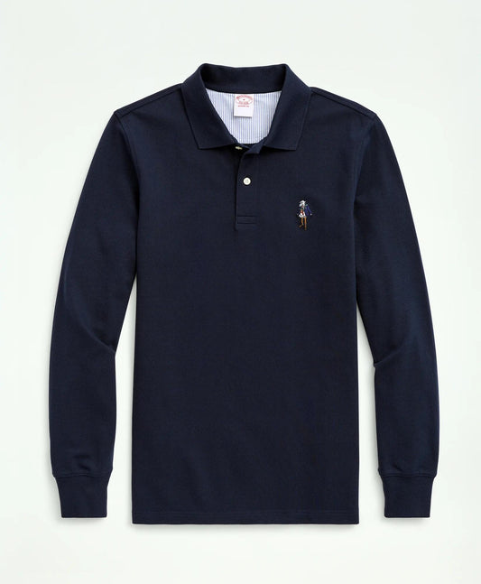 Henry Supima® Long-Sleeve Polo Shirt | Brooks Brothers on sale