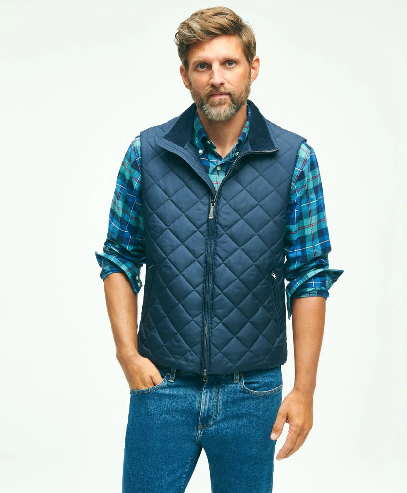 Water Repellent Diamond Quilted Vest | Brooks Brothers outlet