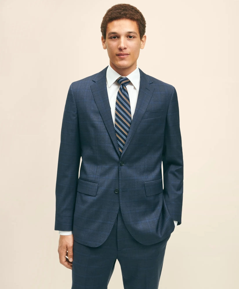 Slim Fit Wool Checked 1818 Suit | Brooks Brothers on sale
