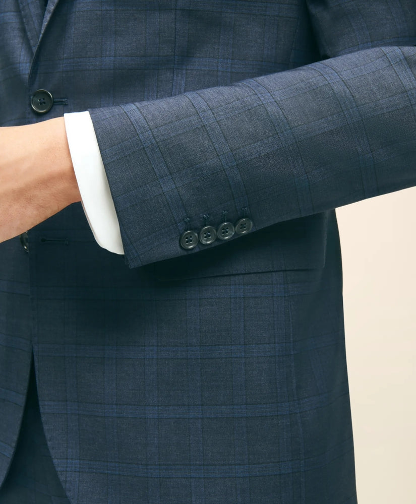 Slim Fit Wool Checked 1818 Suit | Brooks Brothers on sale