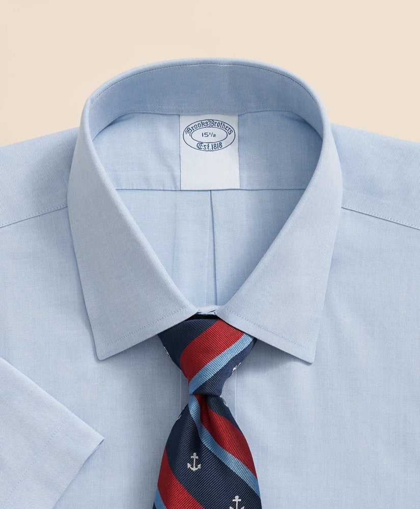 Stretch Supima® Cotton Non-Iron Ainsley Collar, Short-Sleeve Dress Shirt | Brooks Brothers outlet