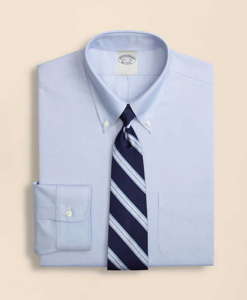 Big & Tall Stretch Dress Shirt, Non-Iron Pinpoint Button-Down Collar | Brooks Brothers online shop