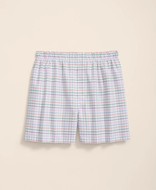 Cotton Broadcloth Tattersall Boxers | Brooks Brothers outlet