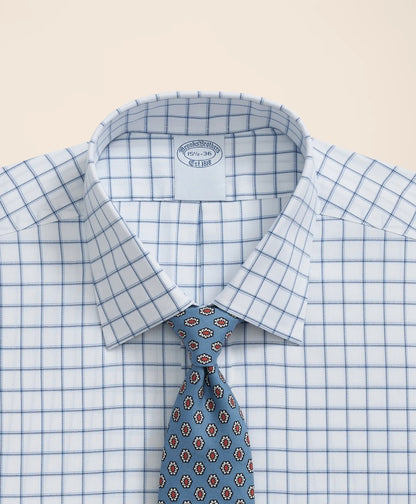 Brooks Brothers Explorer Collection Non-Iron Twill Ainsley Collar, Windowpane Dress Shirt | Brooks Brothers discount