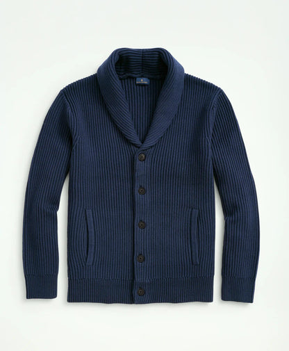 Ribbed Cotton Shawl Collar Cardigan | Brooks Brothers outlet