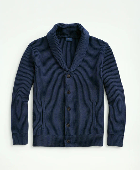 Ribbed Cotton Shawl Collar Cardigan | Brooks Brothers outlet