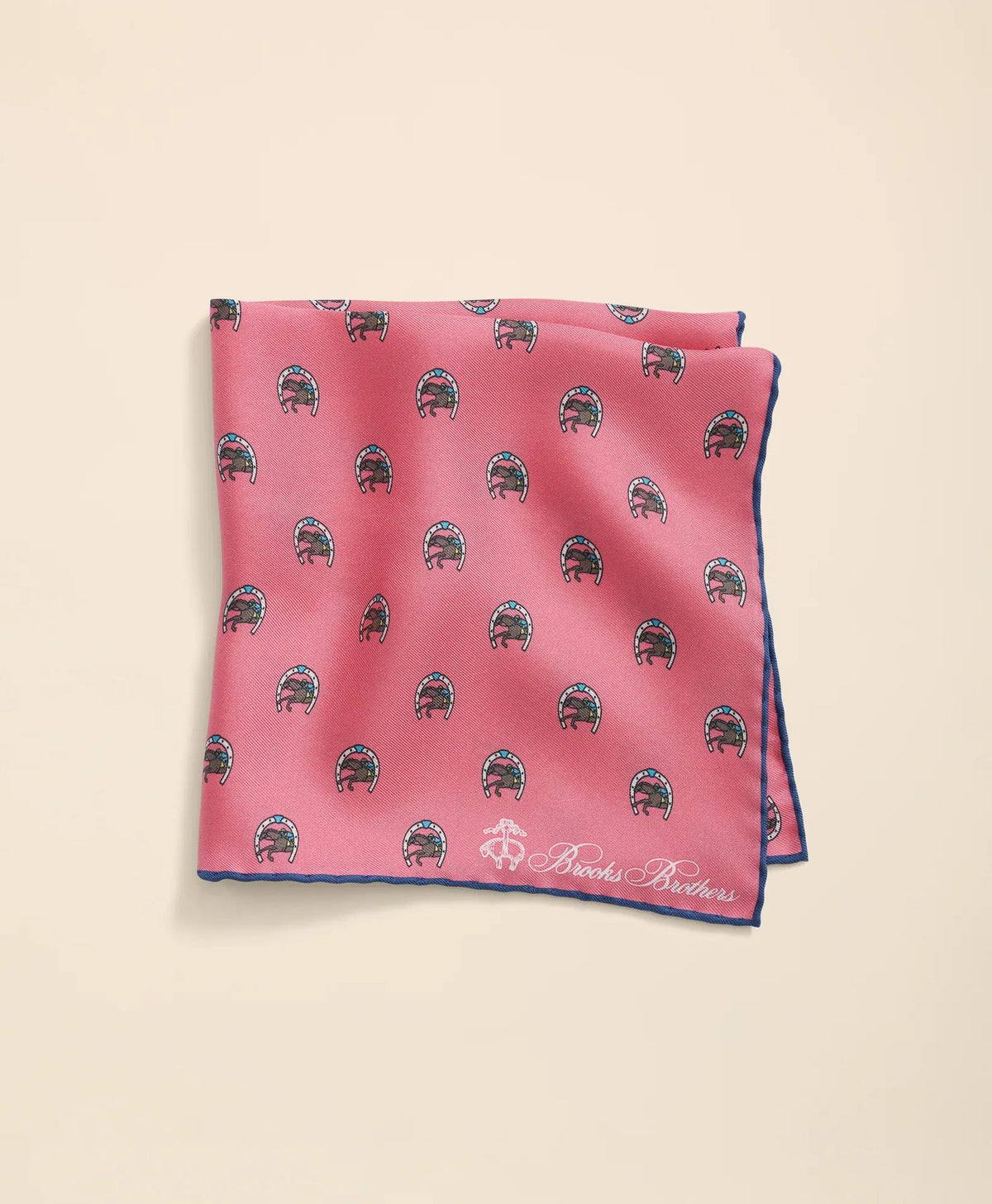 Silk Equestrian Motif Pocket Square | Brooks Brothers discount