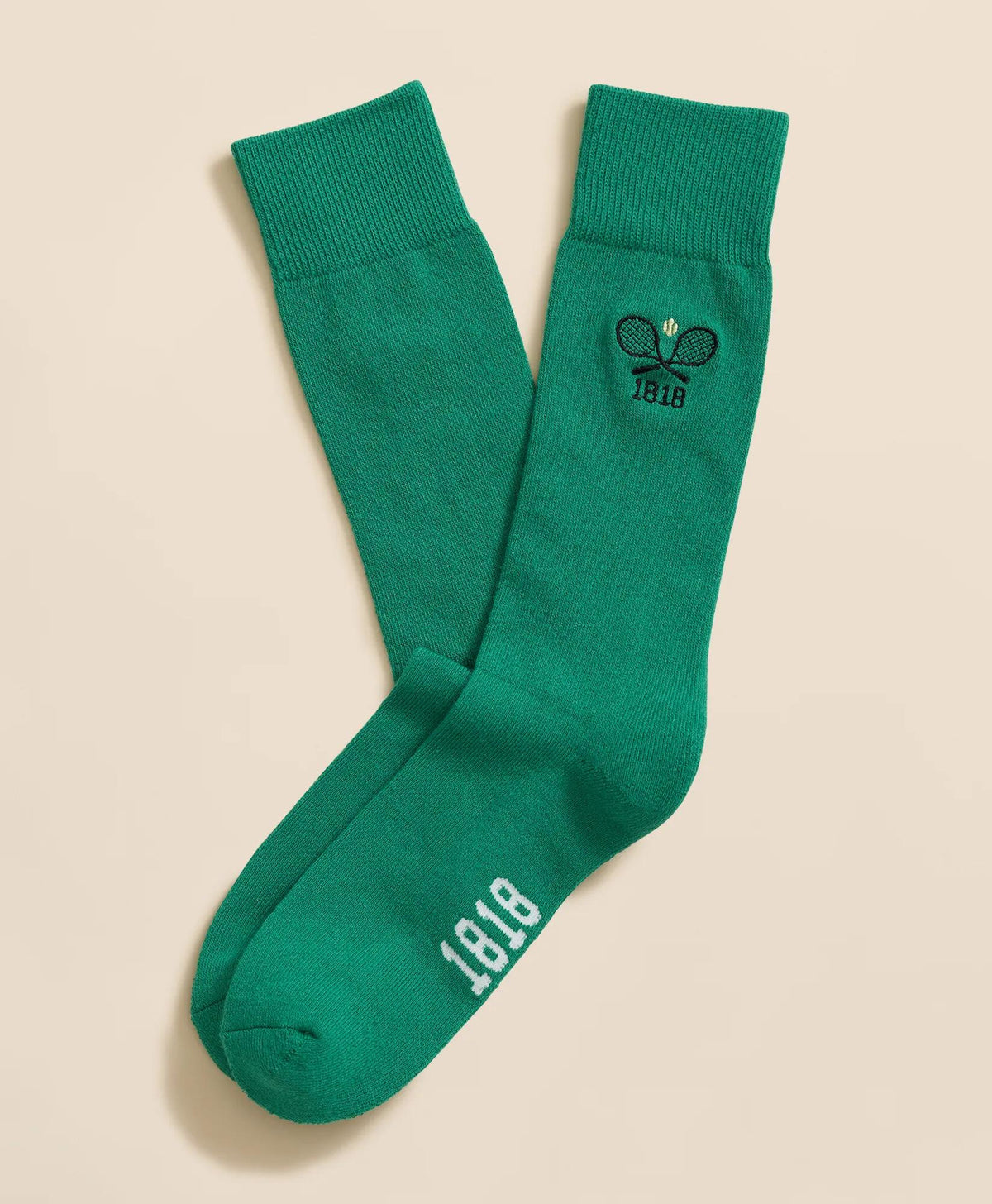 Cotton Blend Ribbed Socks with Embroidered Tennis Racquets | Brooks Brothers online