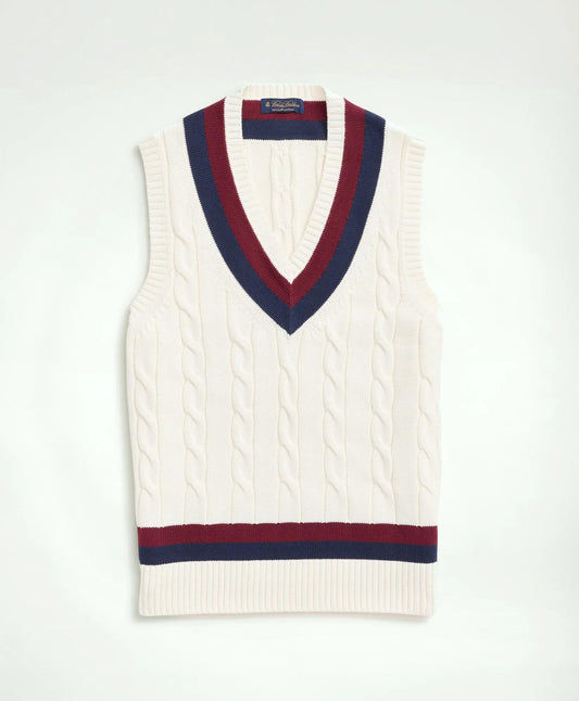Vintage-Inspired Tennis V-Neck Vest in Supima® Cotton | Brooks Brothers online shop