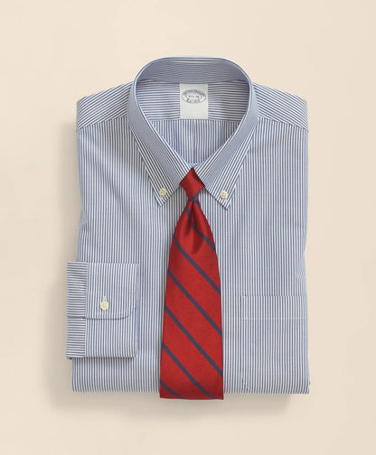 Stretch Supima® Cotton Non-Iron Pinpoint Oxford Button-Down Collar, Candy Stripe Dress Shirt | Brooks Brothers sale