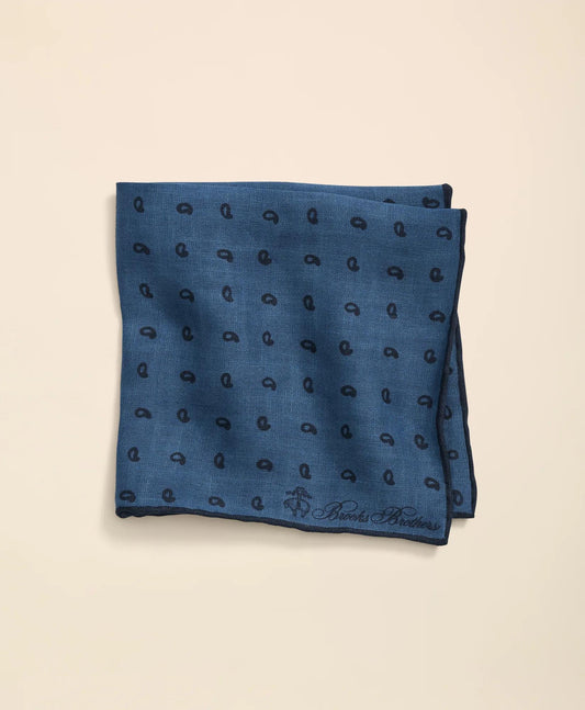 Linen Paisley Pocket Square | Brooks Brothers on sale