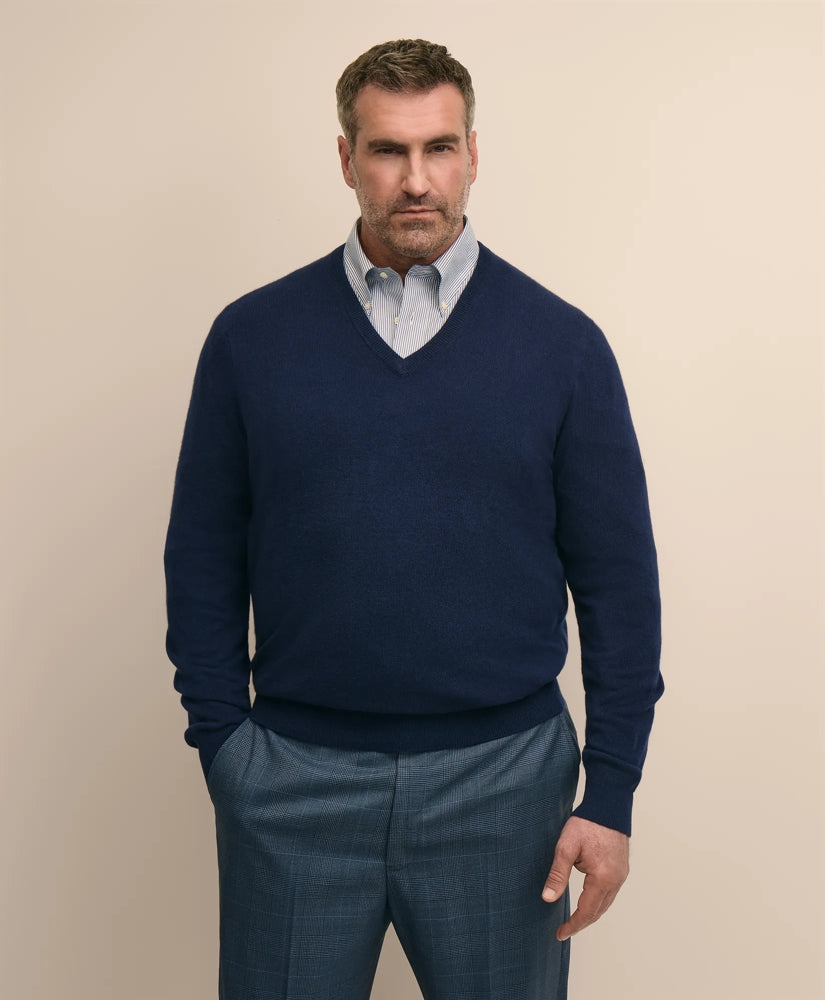 Big & Tall 3-Ply Cashmere V-Neck Sweater | Brooks Brothers outlet