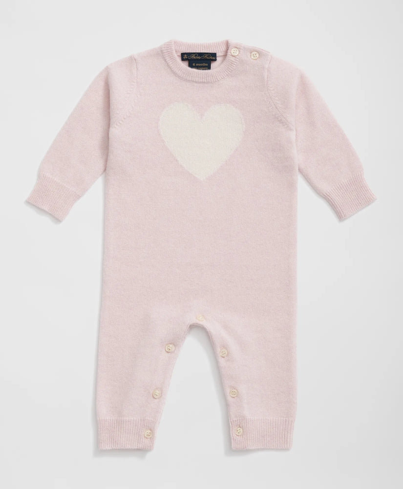 Cashmere Heart Motif Onesie | Brooks Brothers for sale