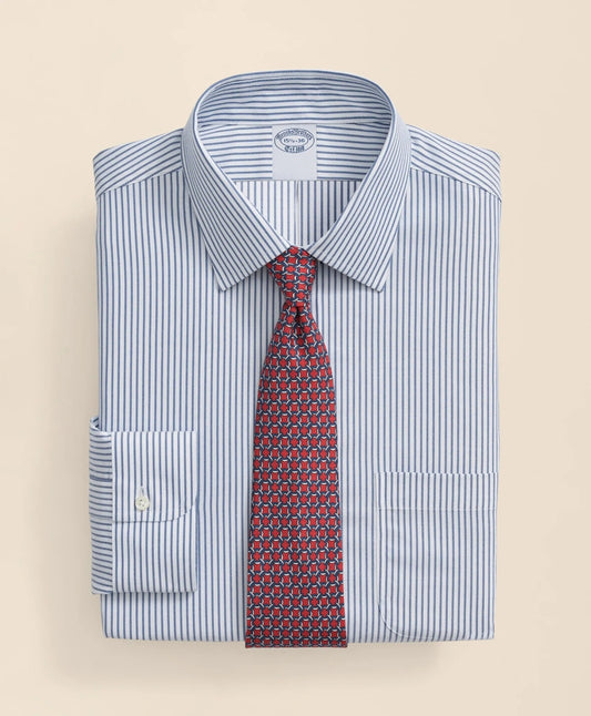 Brooks Brothers Explorer Collection Non-Iron Twill Ainsley Collar, Stripe Dress Shirt | Brooks Brothers online shop