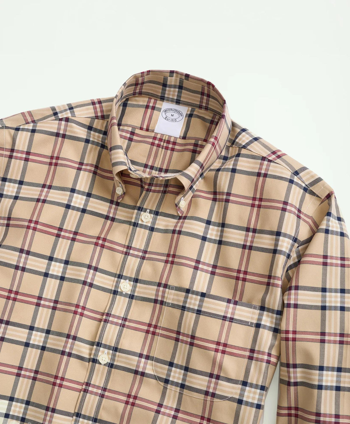 Stretch Supima® Cotton Non-Iron Twill Polo Button Down Collar, Tartan Shirt | Brooks Brothers for sale