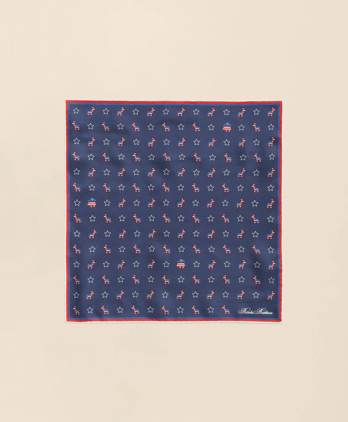 Donkey Motif Silk Pocket Square | Brooks Brothers online shop