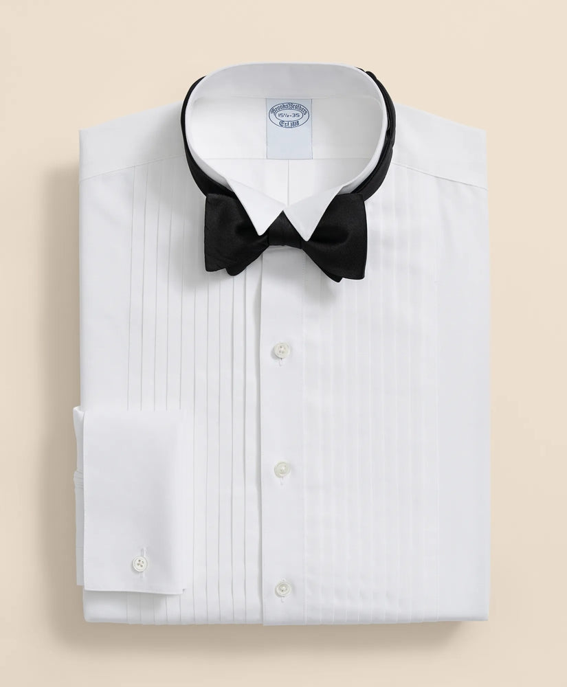 Stretch Supima® Cotton Broadcloth Wing Collar, Tuxedo Shirt | Brooks Brothers discount