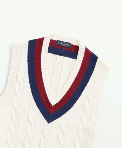 Vintage-Inspired Tennis V-Neck Vest in Supima® Cotton | Brooks Brothers online shop