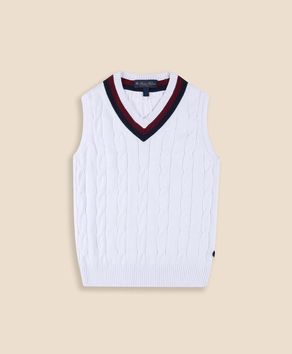Boys Classic Cable Knit Tennis Vest | Brooks Brothers outlet