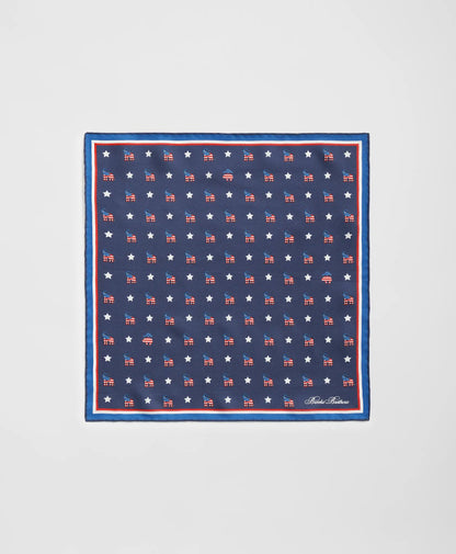 Elephant Motif Silk Pocket Square | Brooks Brothers online shop