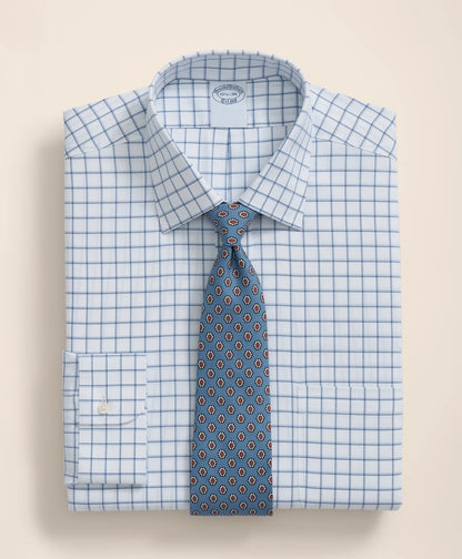 Brooks Brothers Explorer Collection Non-Iron Twill Ainsley Collar, Windowpane Dress Shirt | Brooks Brothers discount
