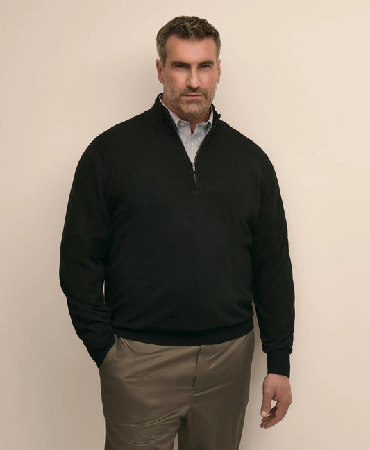 Big & Tall Ultimate Merino Wool Quarter-Zip Sweater | Brooks Brothers online shop
