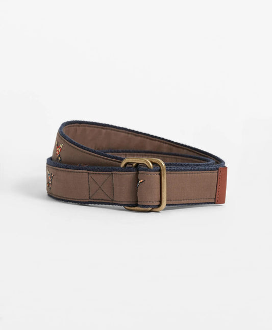Duck Embroidered Leather Tab D-Ring Belt | Brooks Brothers on sale