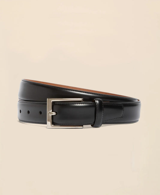 Silver Buckle Leather Dress Belt | Brooks Brothers for sale