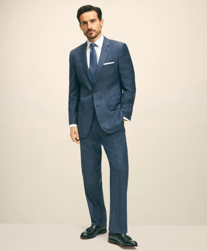 Traditional Fit Wool Windowpane 1818 Suit | Brooks Brothers sale