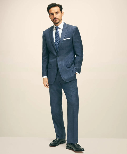 Traditional Fit Wool Windowpane 1818 Suit | Brooks Brothers sale